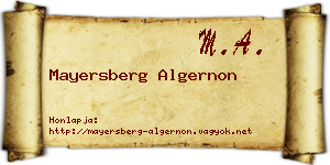 Mayersberg Algernon névjegykártya